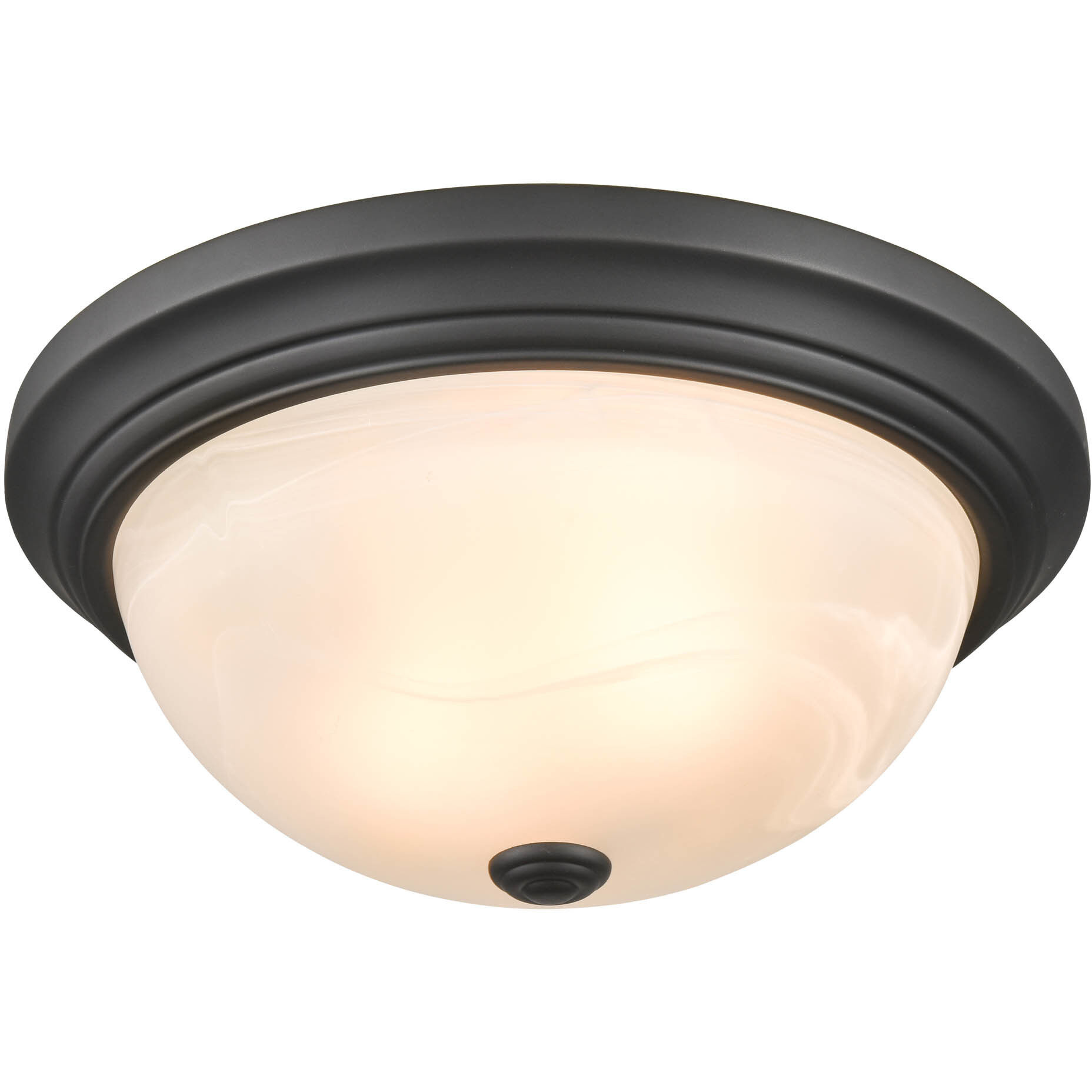 Whitton 2 Light 13 inch Matte Black Flush Mount Ceiling Light